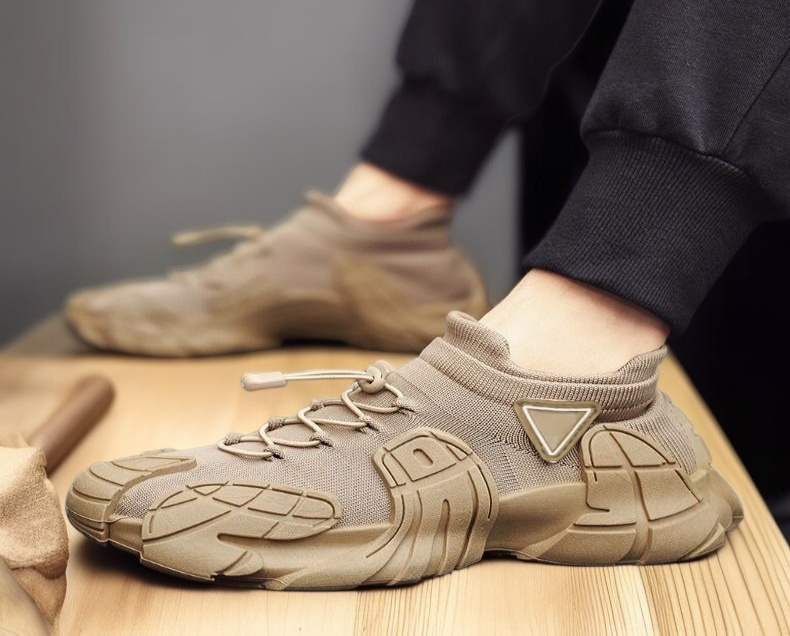 秋季輕便飛織網面運動鞋穿搭示範