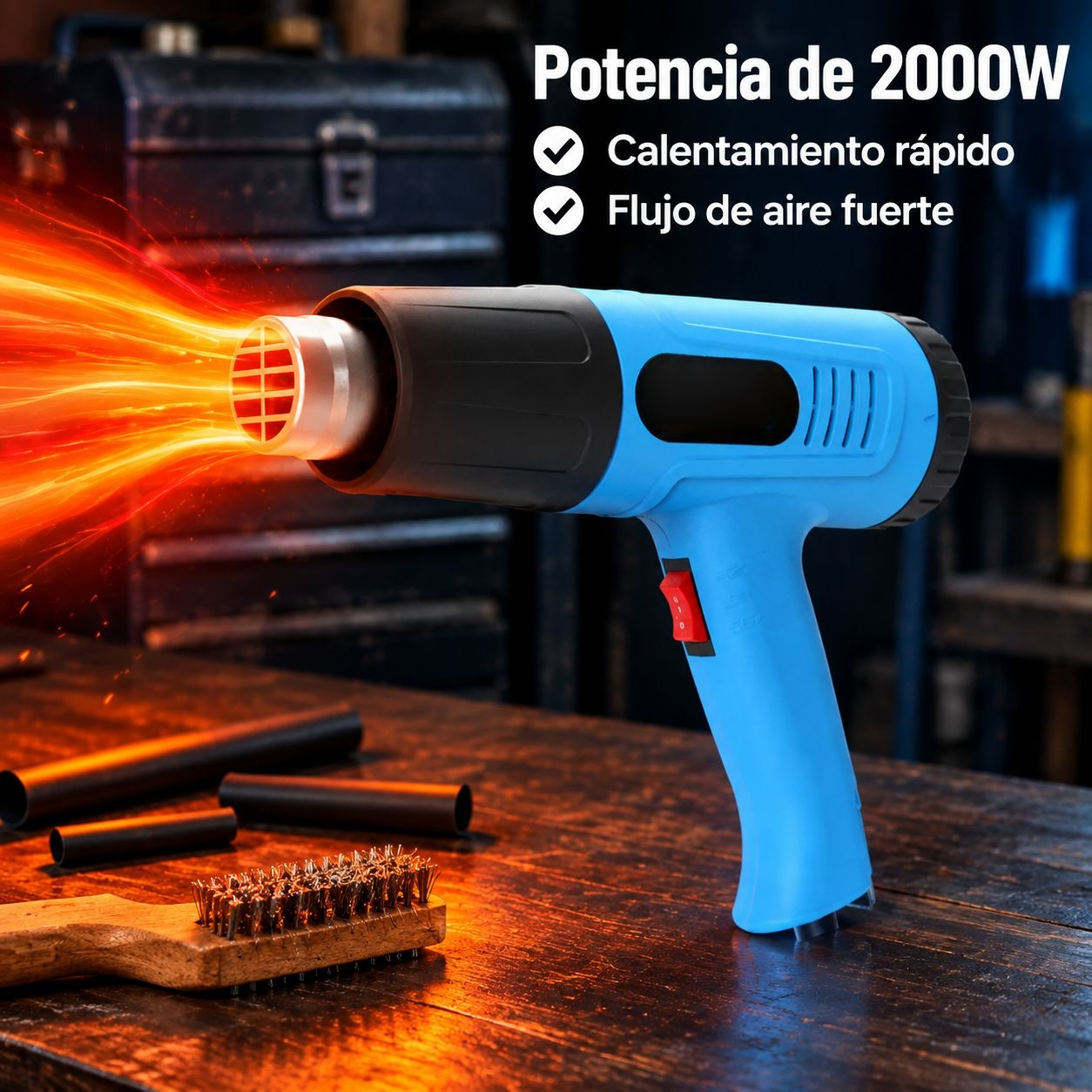 Pistola de aire caliente multifuncional con accesorios
