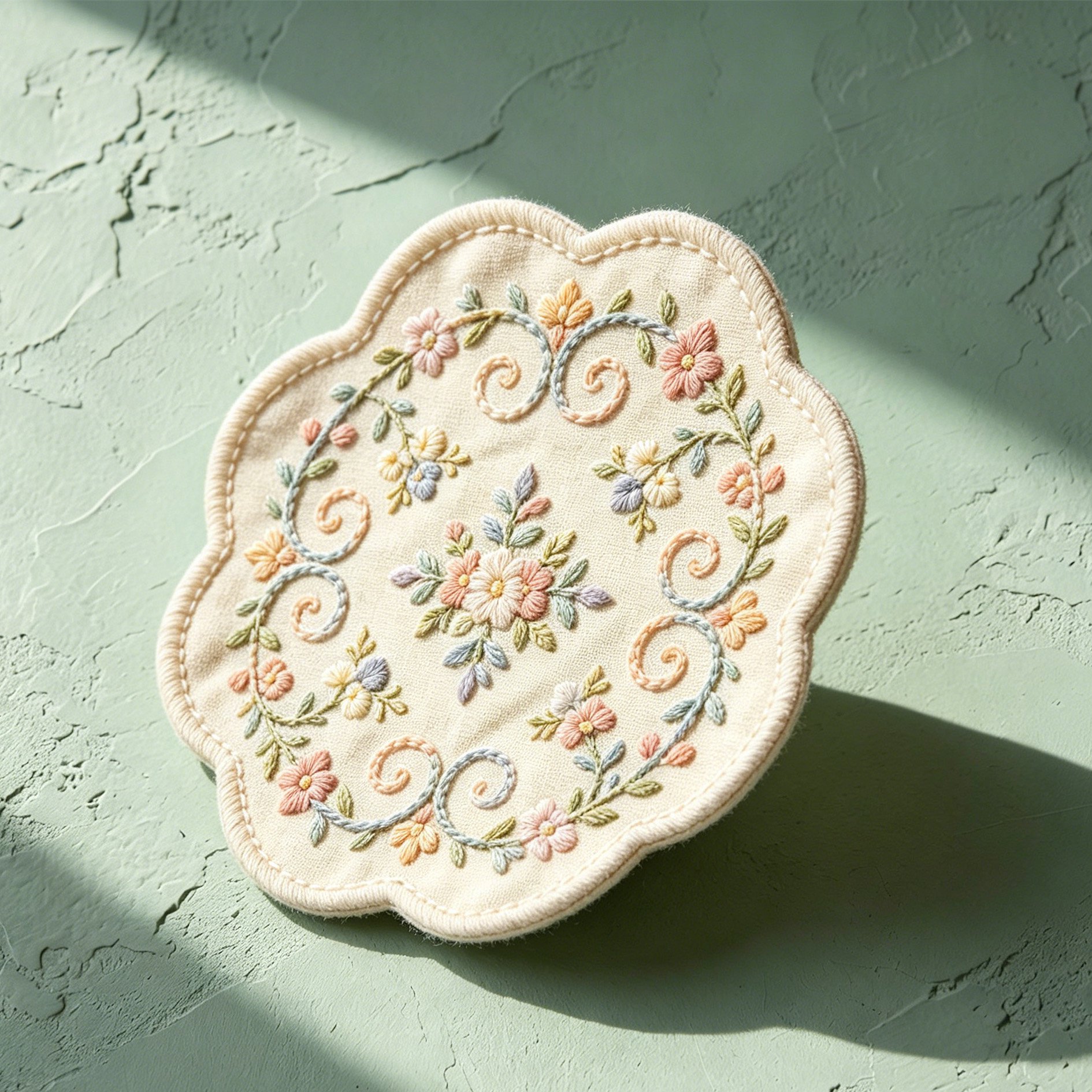 Embroidered Fabric Coasters (Set of 10)