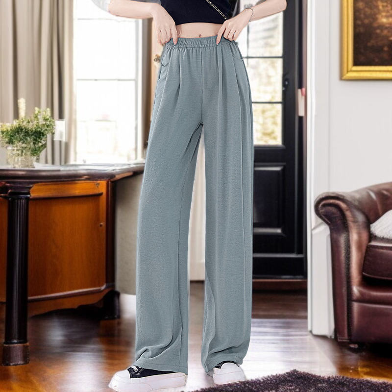 여름바지 여 하이웨스트 와이드 팬츠 마운틴 팬츠 아이스 와이드 팬츠 캐주얼 팬츠 와이드 팬츠 여 여름 봄바지 여 하이웨스트 아이스 와이드 팬츠