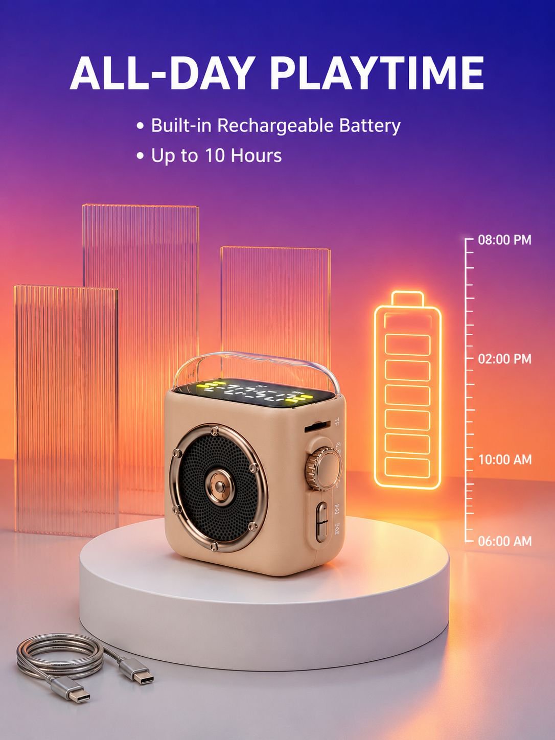 Retro Mini Magnetic Clip-on Speaker