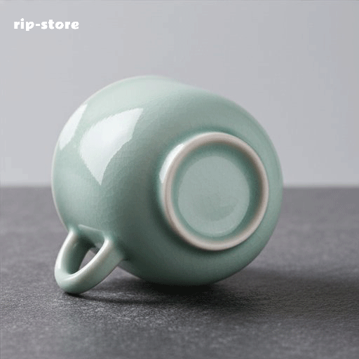 Handcrafted celadon cup for tea