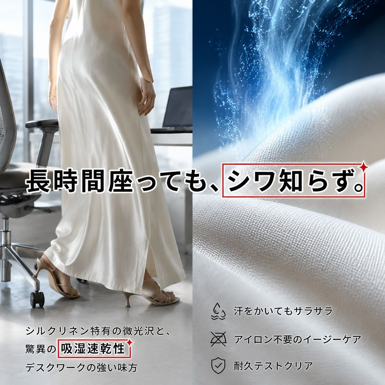 夏用韓日風無地Vネック森ガールロングシルクリネンドレス