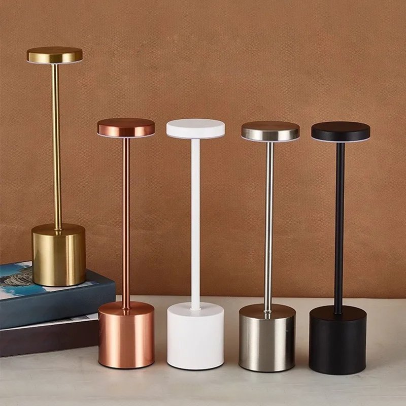 Rechargeable LED cordless desk lamp with stepless dimming