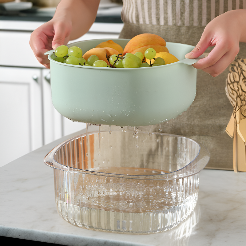 Lavabo de verduras engrosado de doble capa