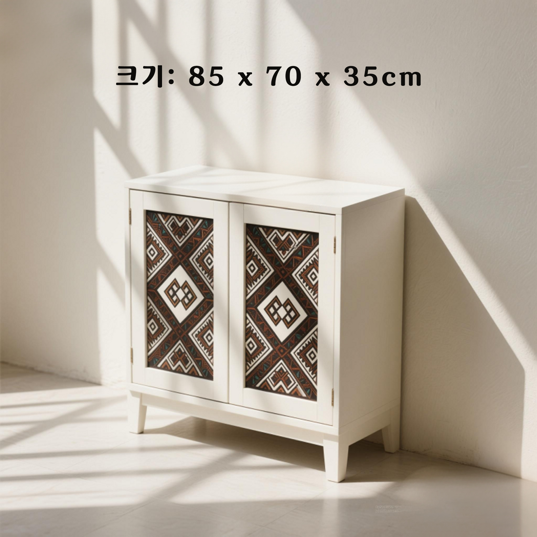 튼튼한 철제 프레임과 내추럴 우드 선반