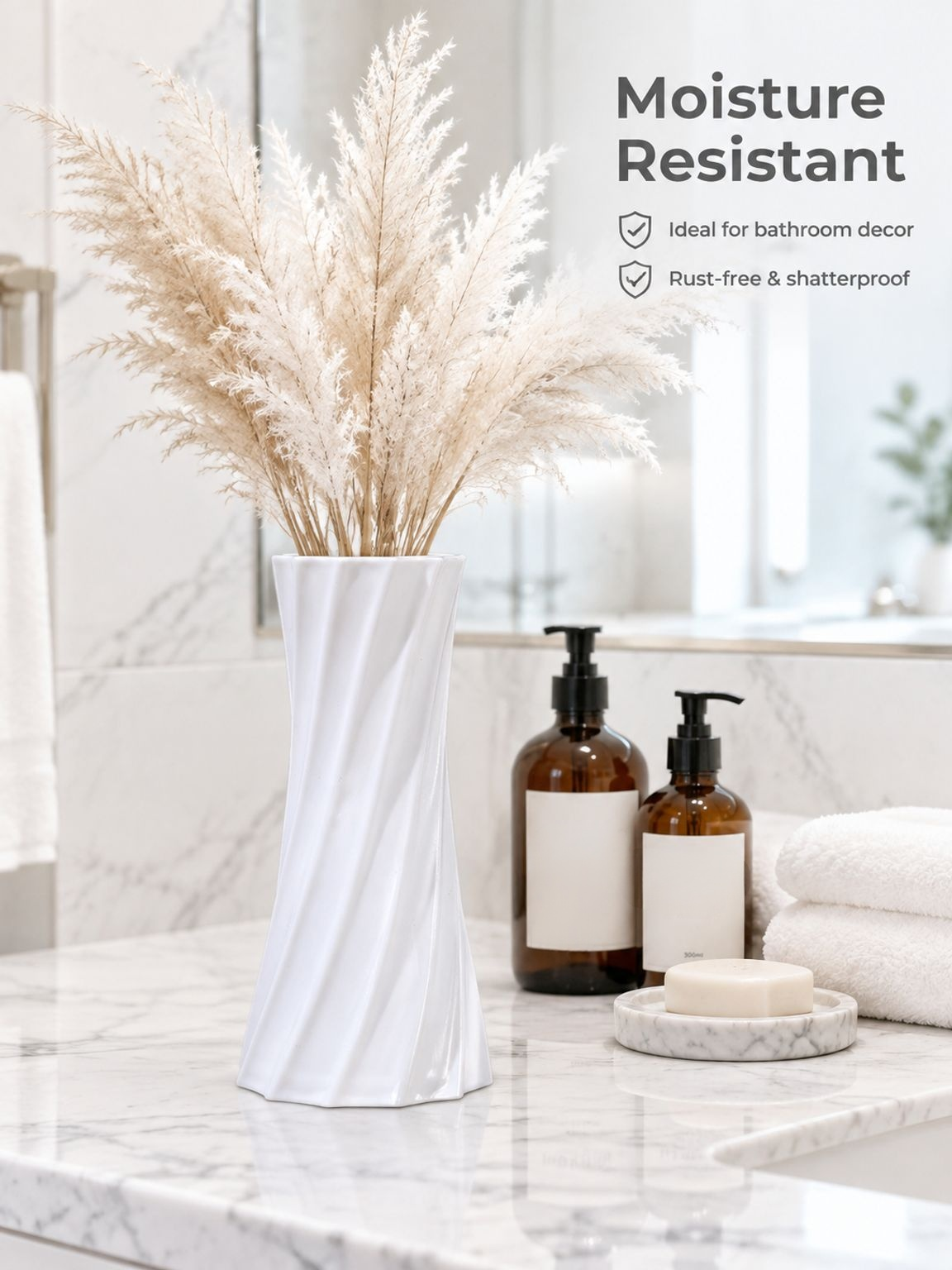 Durable plastic flower vase for bedroom decor