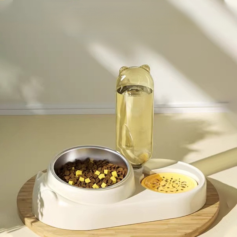 반려동물 이중 그릇 자동 급수 고양이 밥그릇 고급 소재