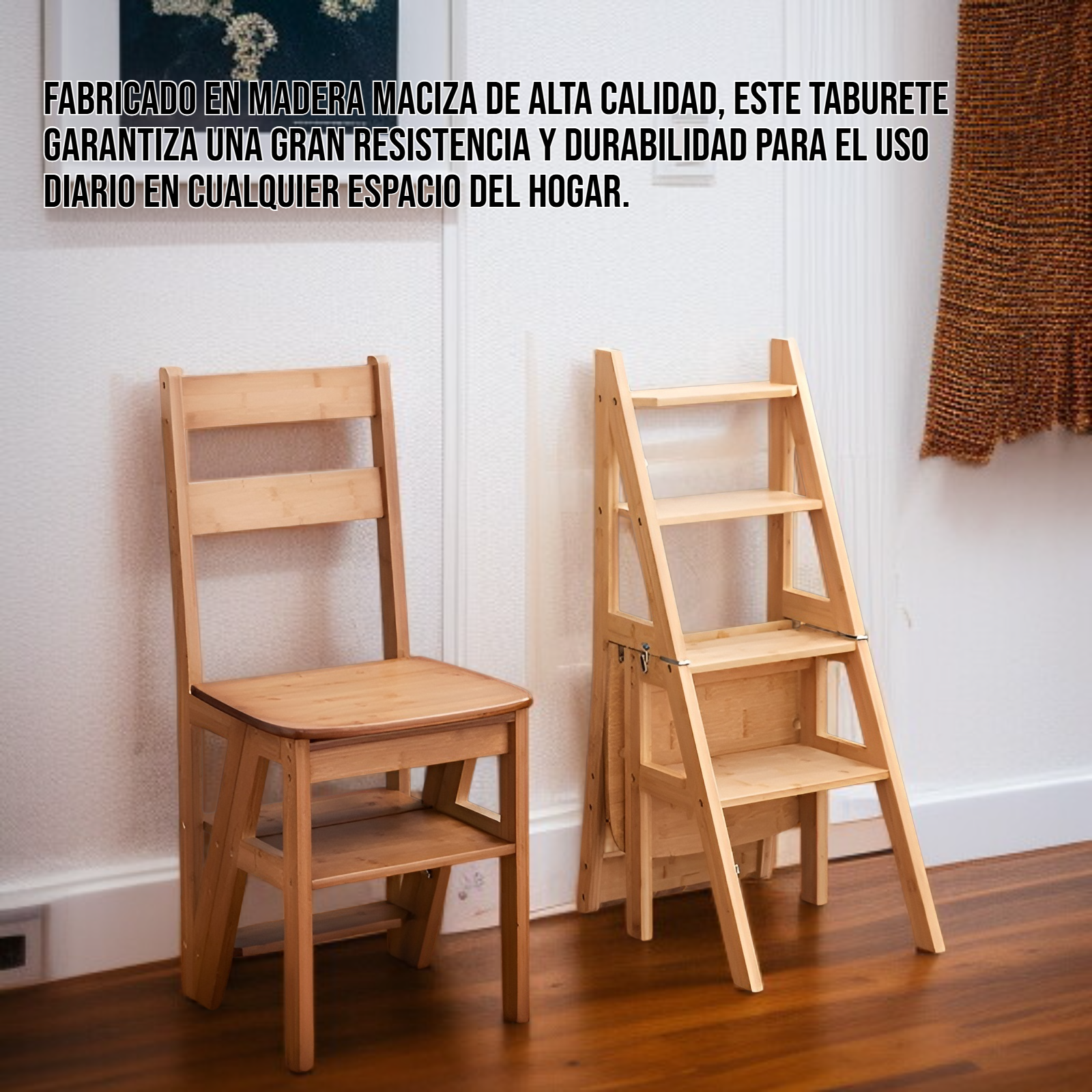 Taburete de madera maciza para el hogar