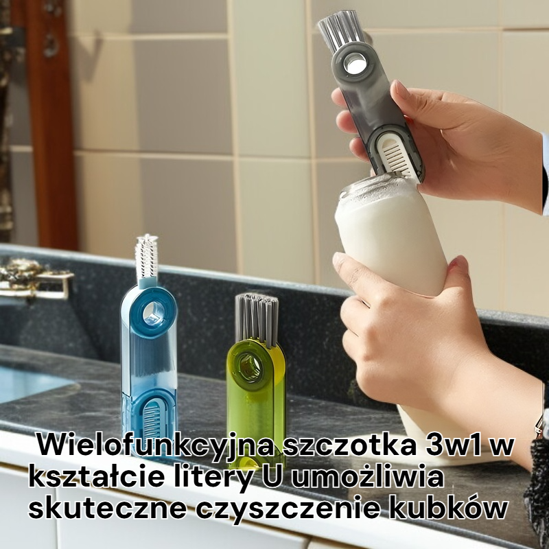 Ukształtowana szczotka 3w1 do kubków