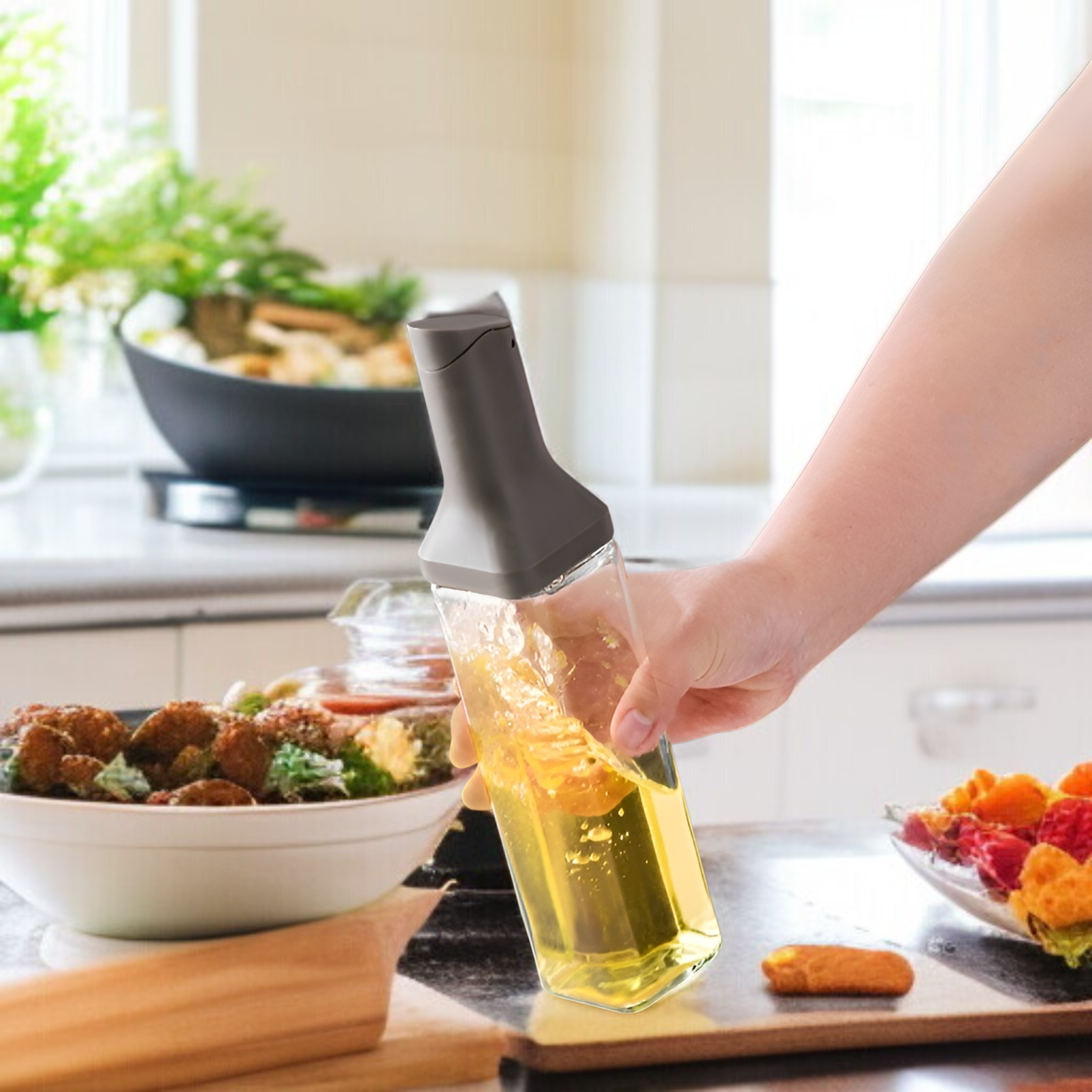 耐久性の高いガラス製オイル壺