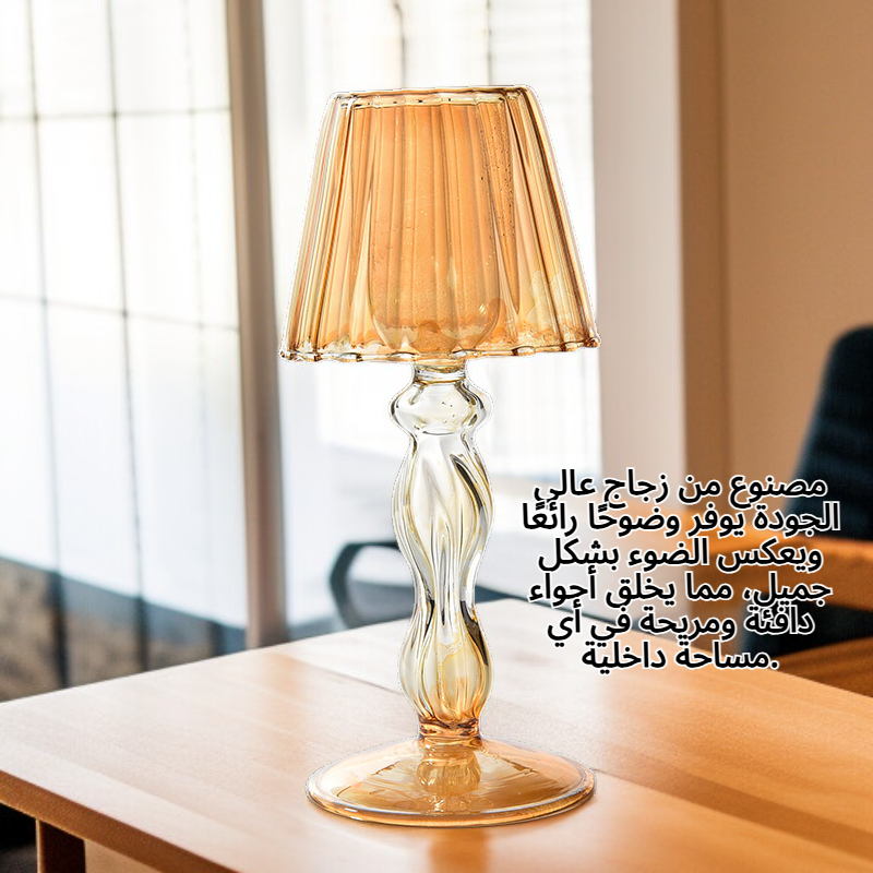 حامل شموع زجاجي شفاف على الطراز الأوروبي لمصباح طاولة
