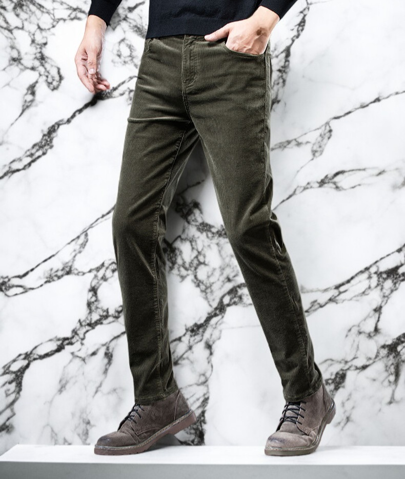 冬用ビジネスパンツのサイドビュー