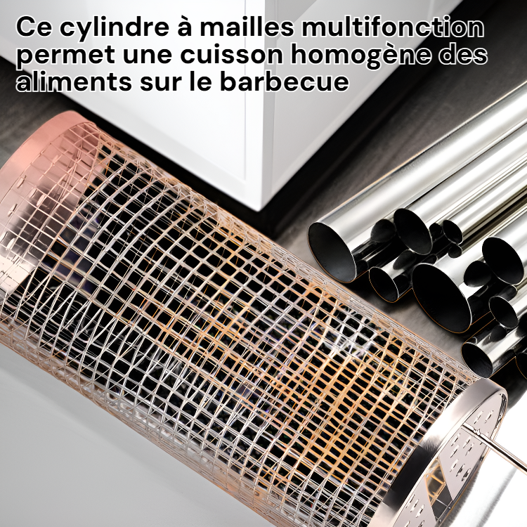 Cylindre à mailles multifonction pour barbecue extérieur