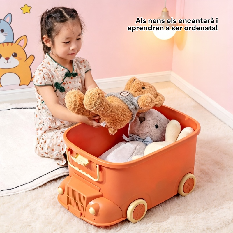 Caixa d'emmagatzematge de joguines infantil amb forma de locomotora