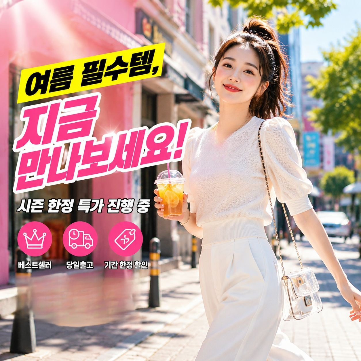현물 여름 여성 순색 펀칭 반팔 니트 루즈핏 상의