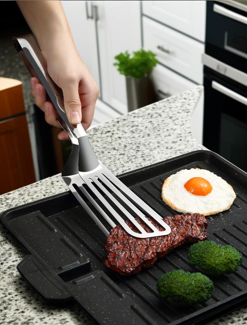 Ergonomic handle barbecue tongs for easy grip