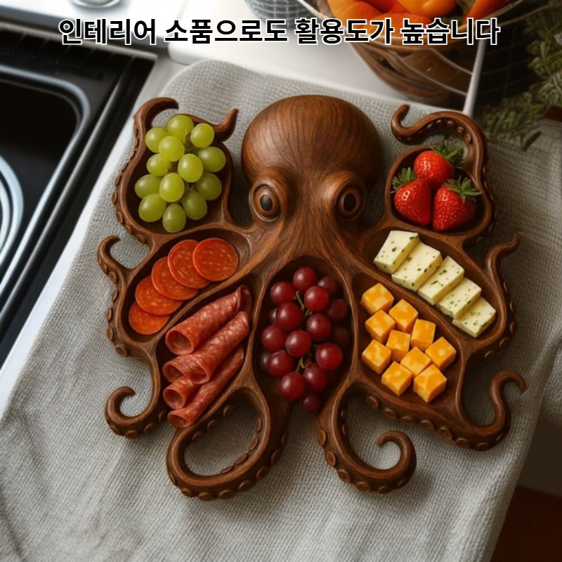 나무로 만든 동물 모양 조리 접시