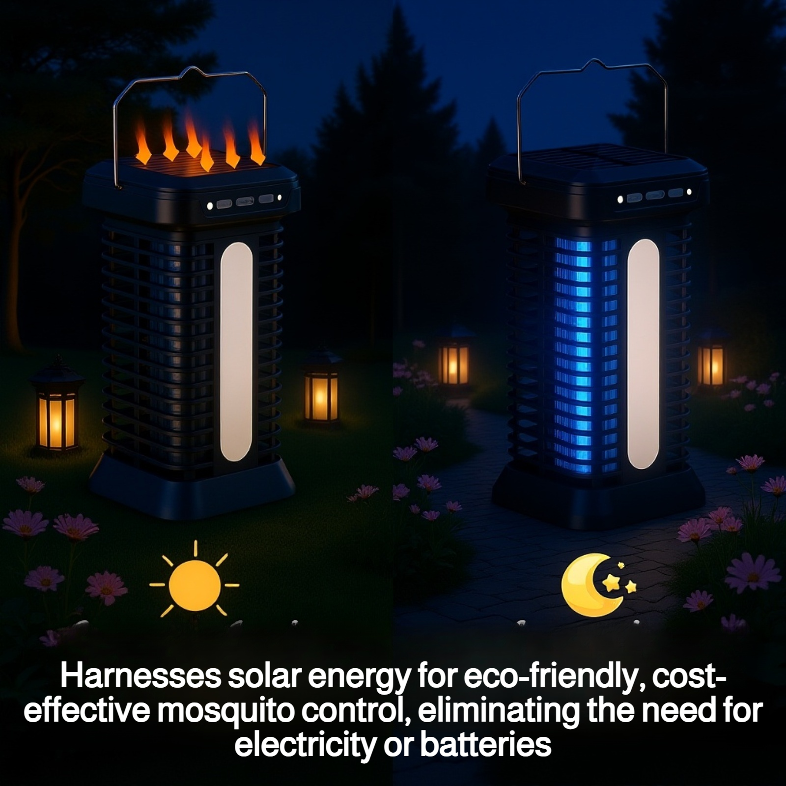 Solar-Powered Outdoor UV Mosquito Killer Lamp