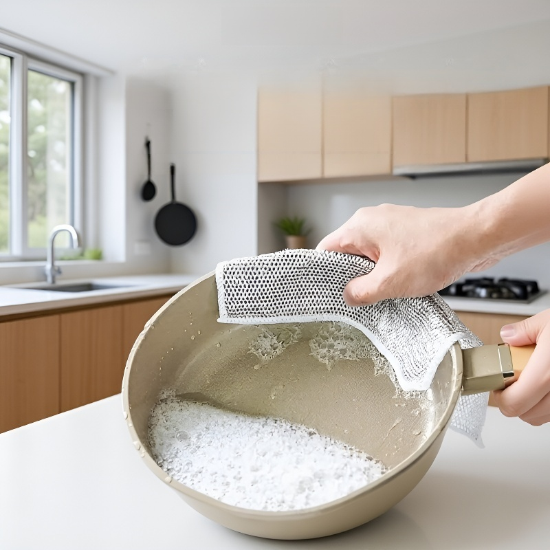 ふきん 両面使用可能なクリーニング用ノンスティック銀線クロス