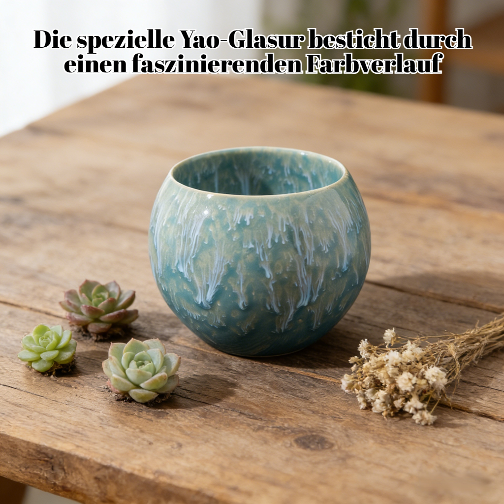 Keramik-Tee-Becher Set mit Yao-Bian Fünf-Elementen