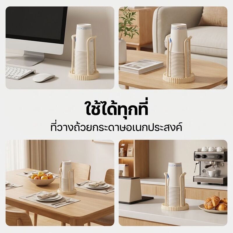 ที่วางแก้วกระดาษแบบใช้แล้วทิ้งเดสก์ท็อปในครัวเรือน ชั้นวางแก้วน้ำแบบใช้แล้วทิ้งอเนกประสงค์