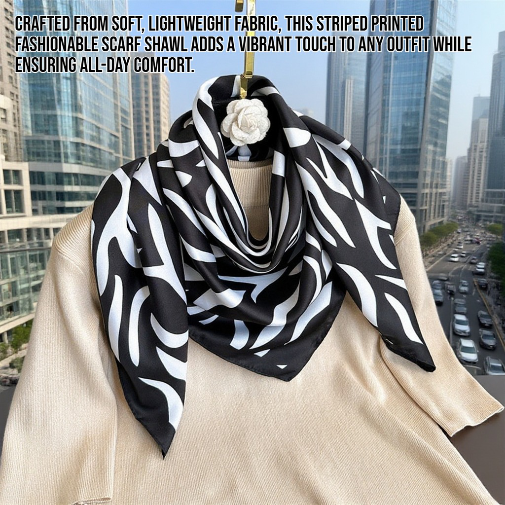 Striped printed fashionable scarf shawl