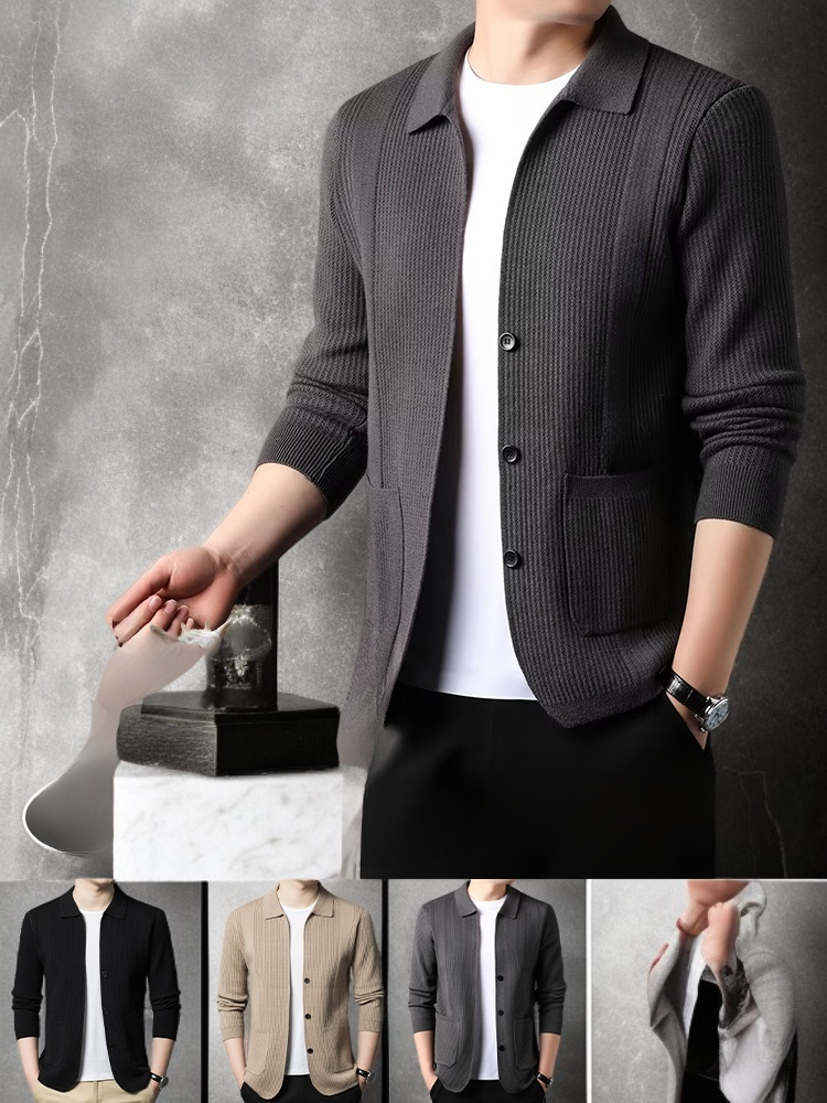 남성 울 니트 가디건