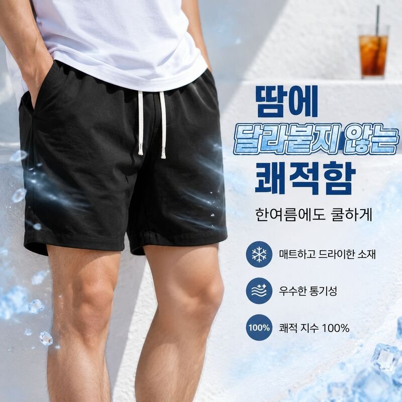 일본풍 남성 신상 플리츠 디자인 캐주얼 반바지