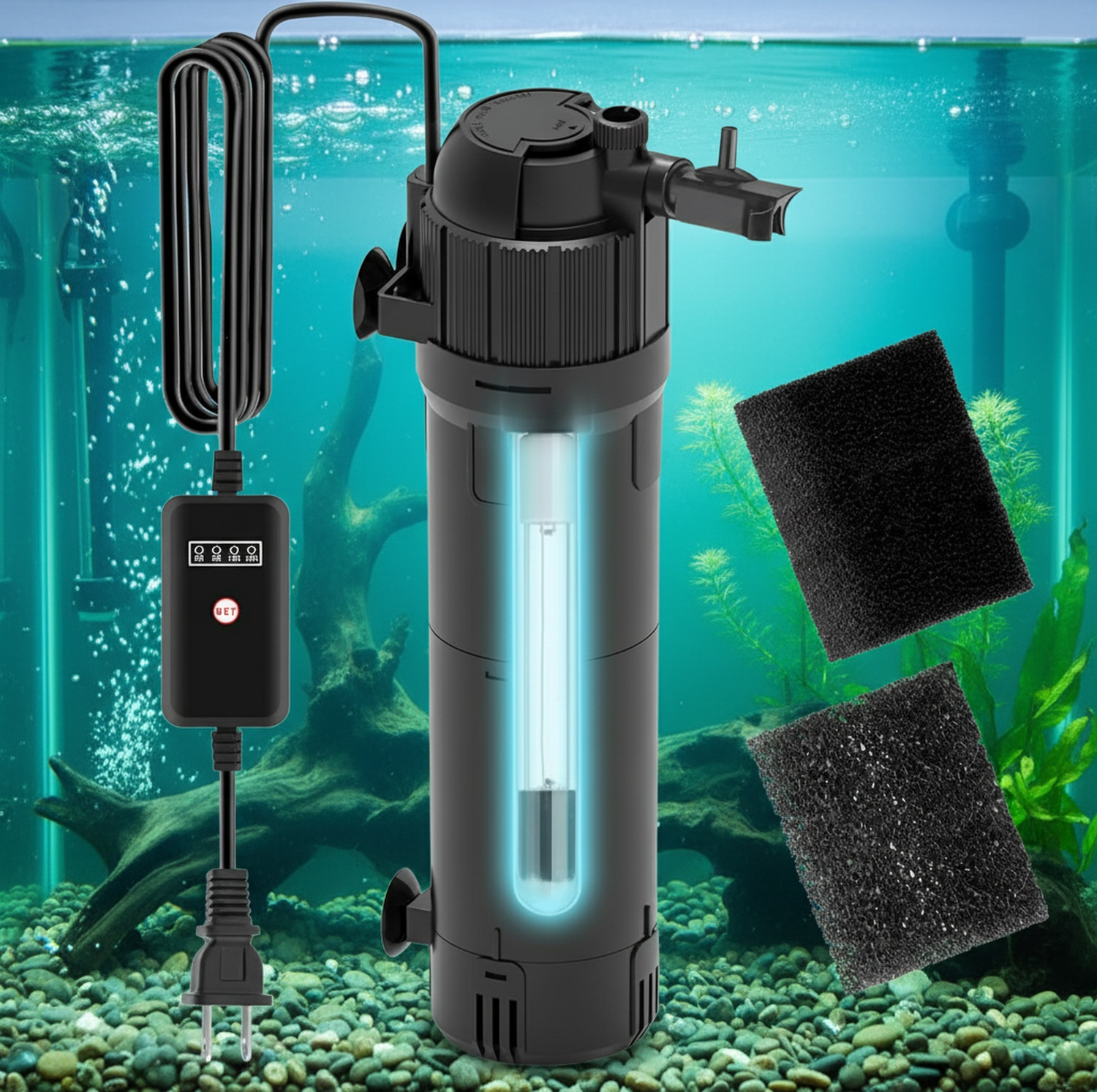 Boîte de filtration pour aquarium avec stérilisation UV