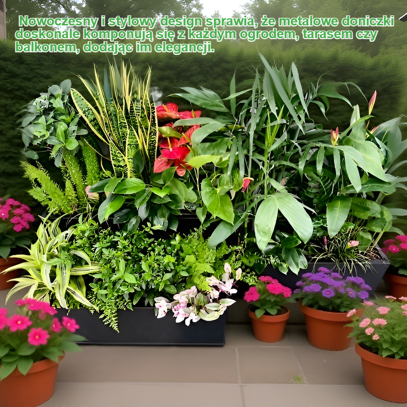 Metalowe doniczki ogrodowe