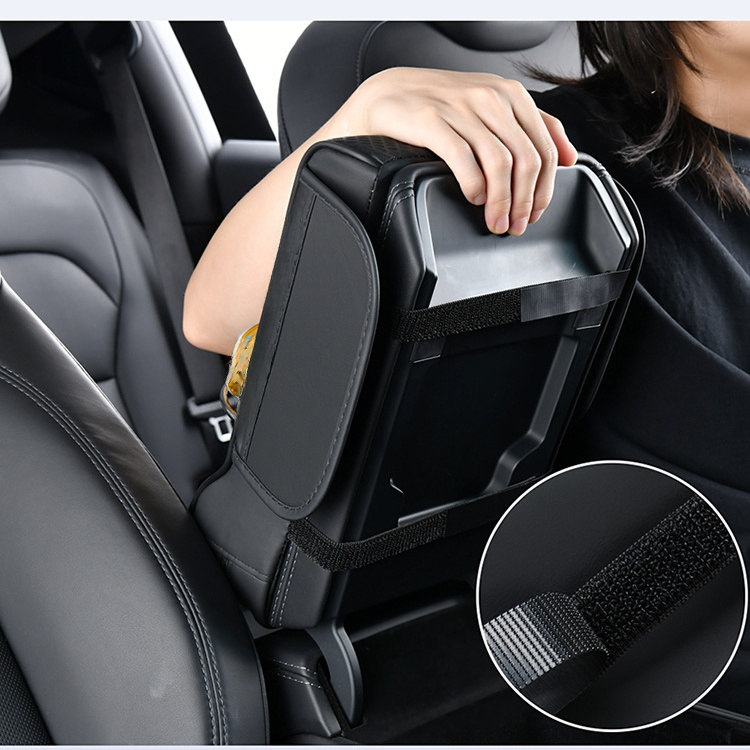 Car storage armrest box height cushion
