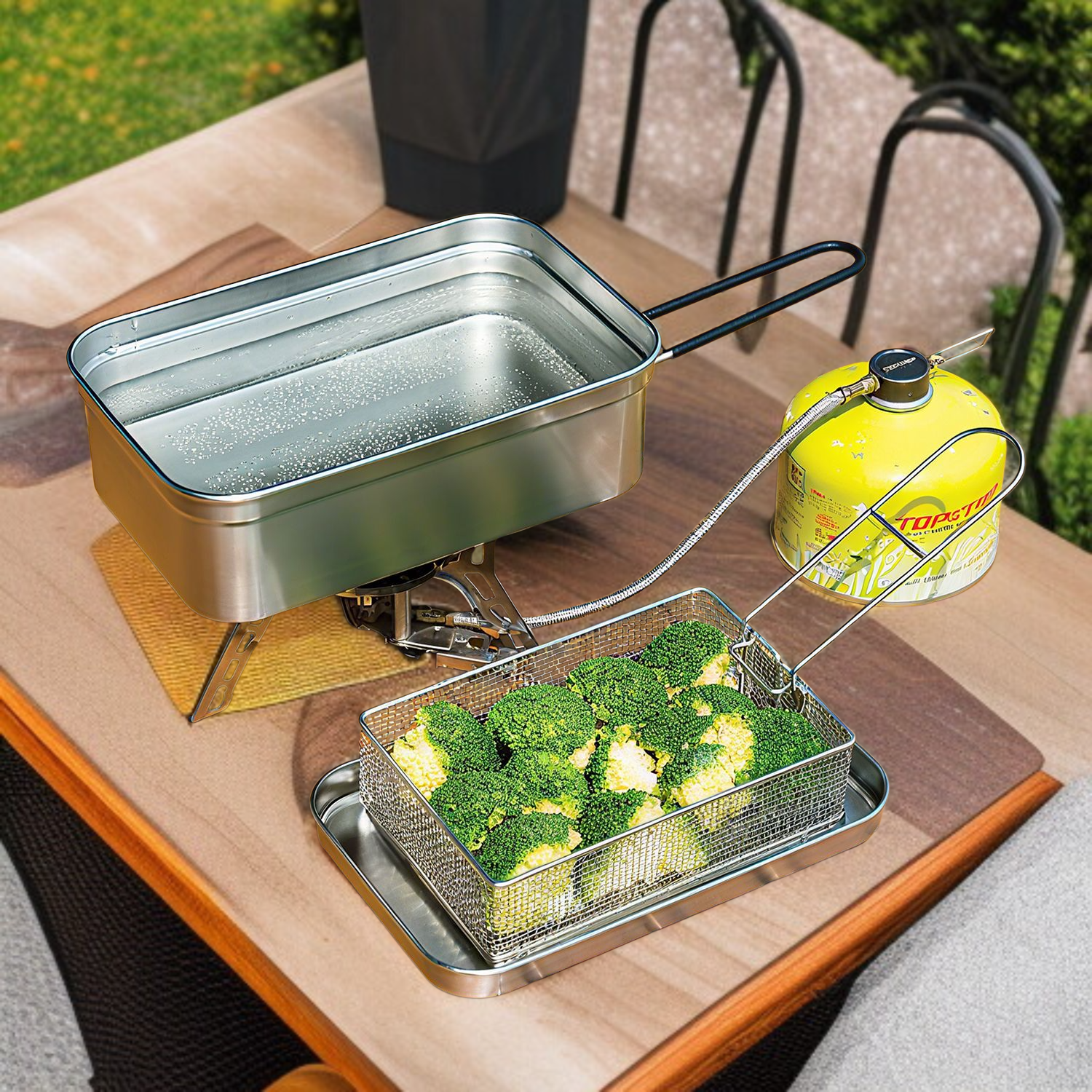 Frittierkorb mit dichtem Siebnetz