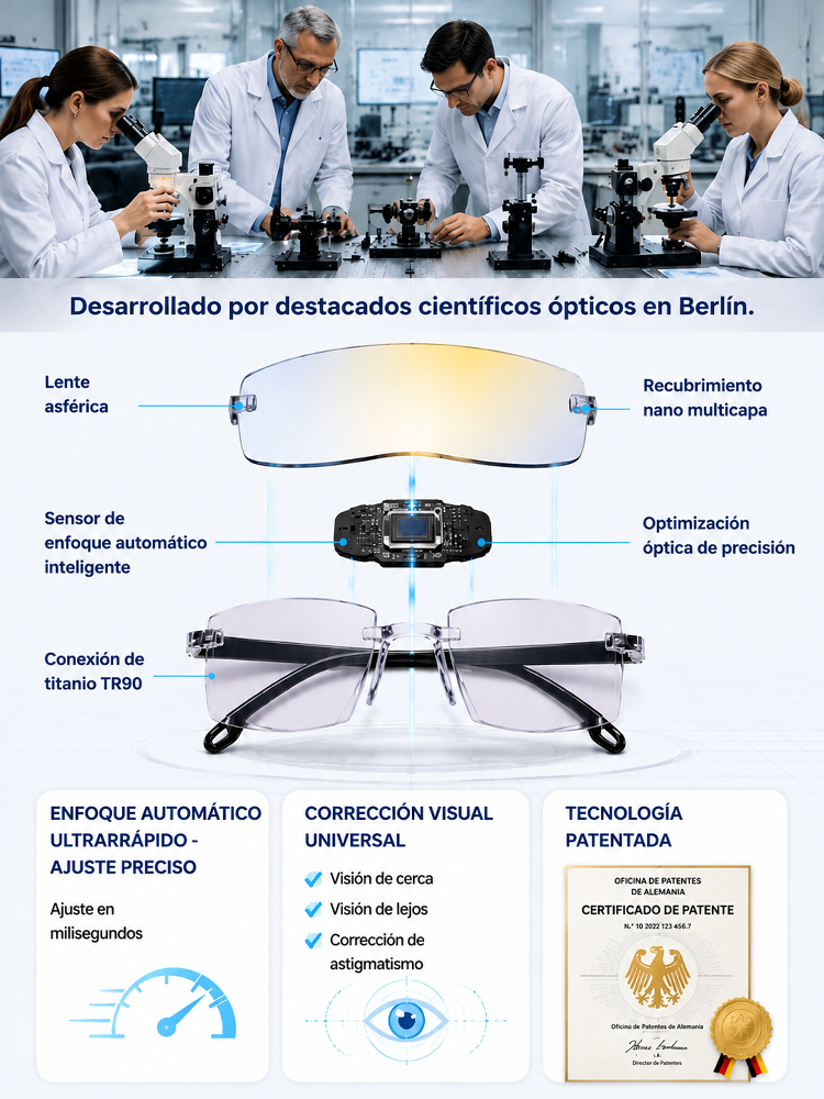 【Sin necesidad de examen de la vista】 Óptica de Jena - Lentes con enfoque automático