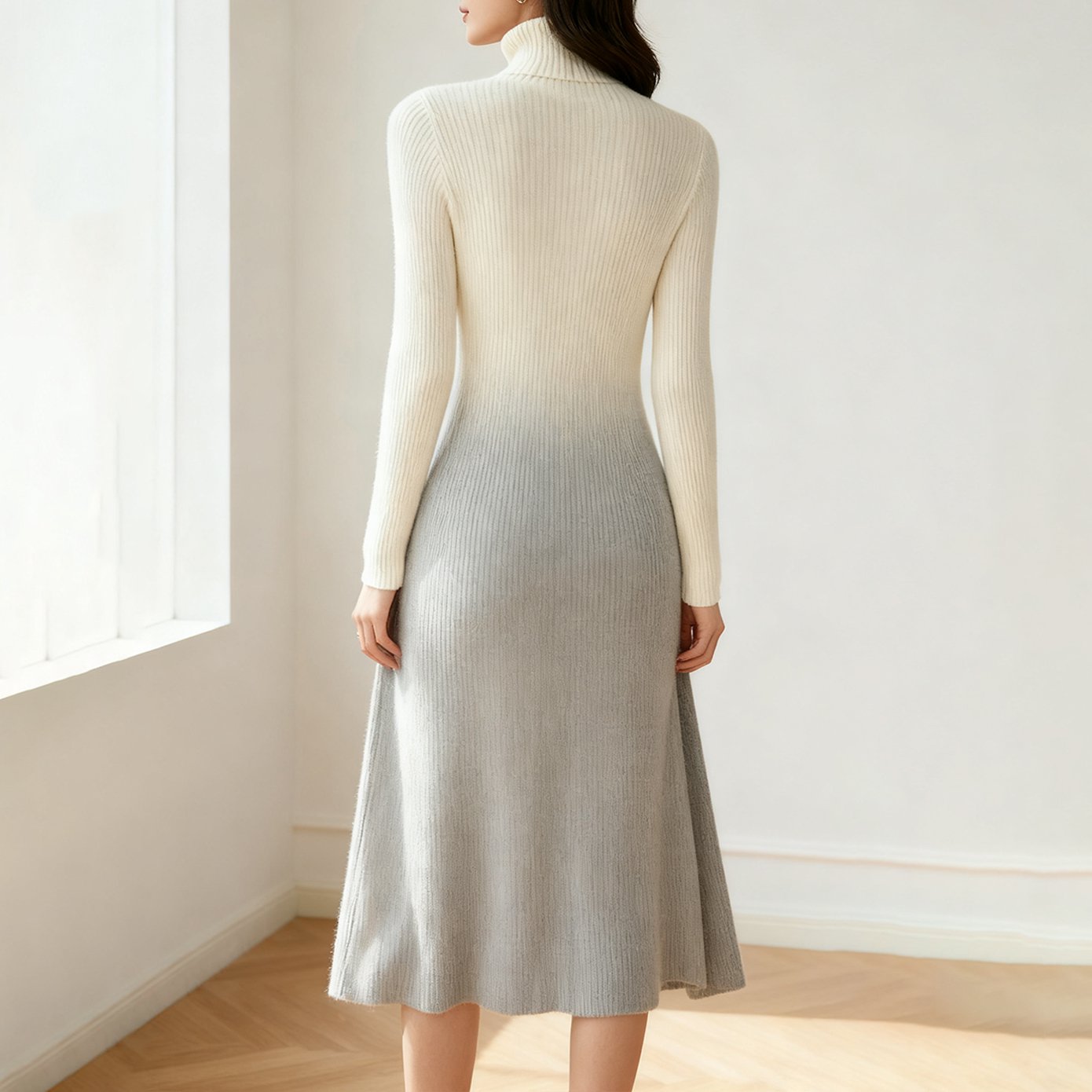 モデル着用グラデーションワンピース・正面