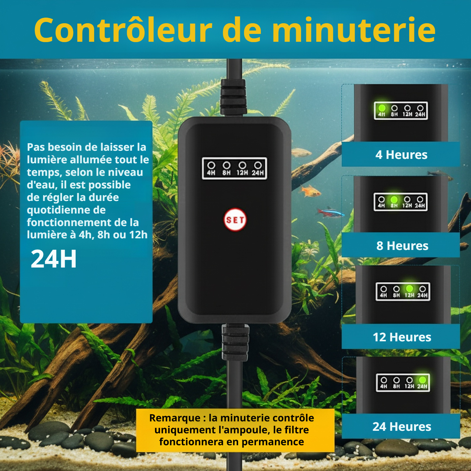 Boîte de filtration pour aquarium avec stérilisation UV