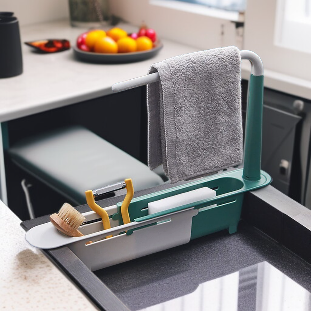  주방 신축성 선반 다용도 수납 바구니