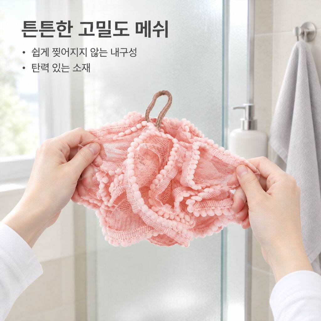 각질 제거와 풍성한 거품을 위한 부드러운 단색 목욕 스펀지