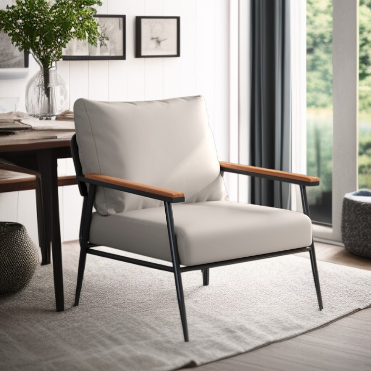 北欧風ビジネス応接用一人掛けソファ、寝室用リラックススポンジソファチェア