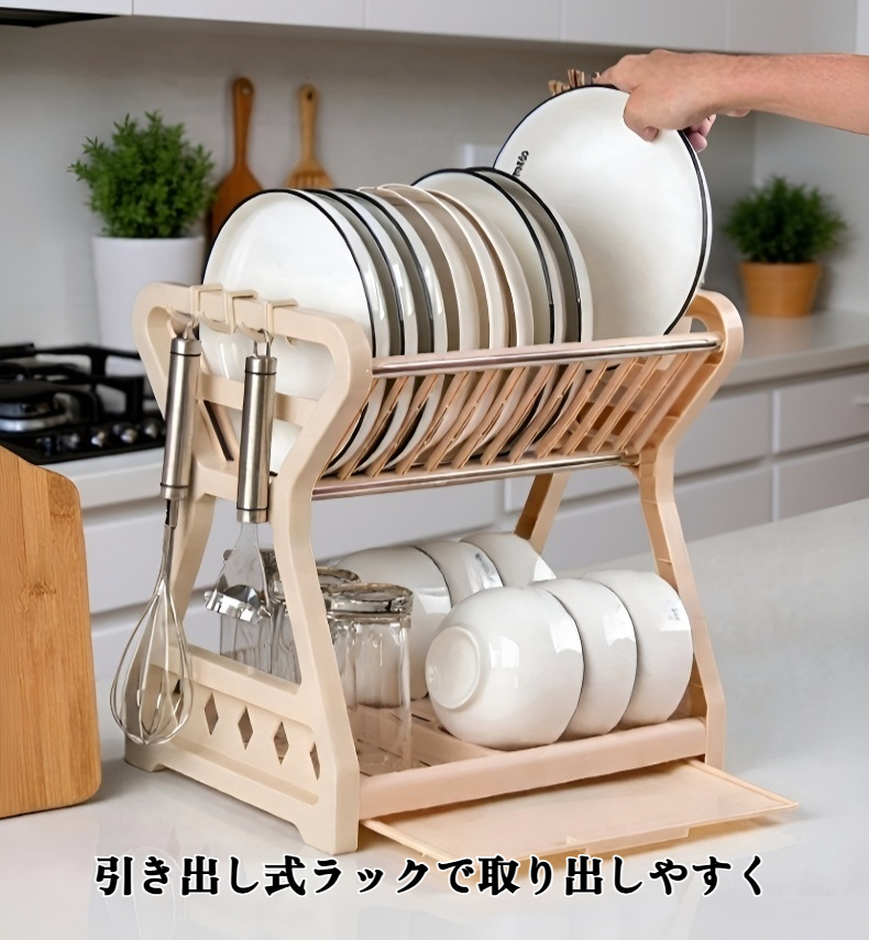 食器棚に設置したカトラリーラックの全体写真