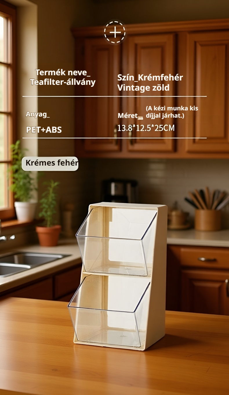 Stojan na čajové sáčky vhodný do úzkých prostor