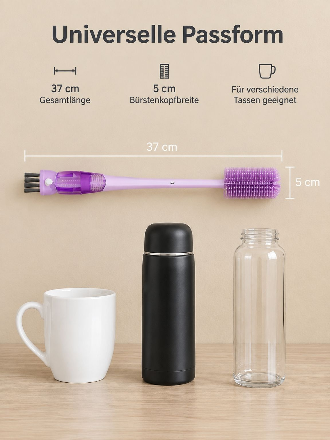 Effizientes Design der 5-in-1 Bürste für maximale Sauberkeit