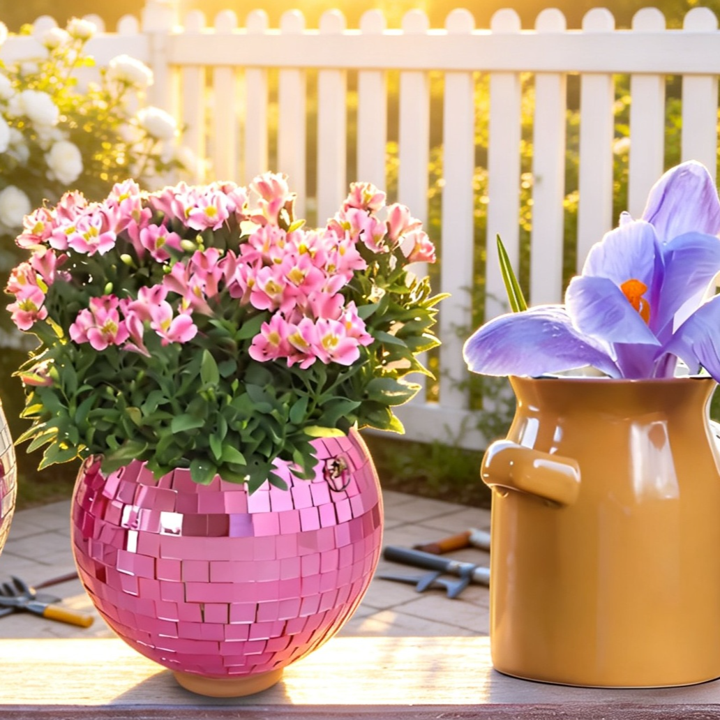 Moderne Disco-Deko als Pflanztopf