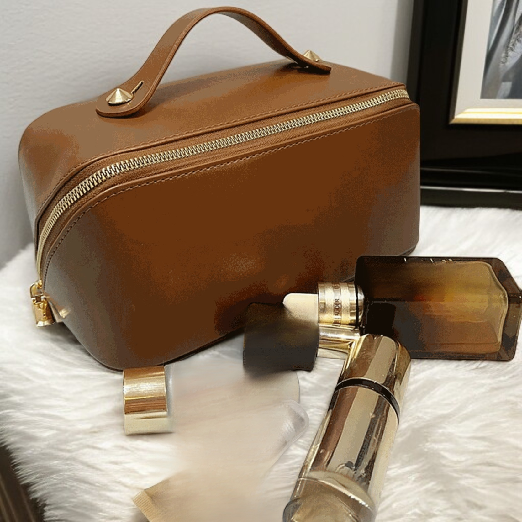 여행용 대용량 화장품 파우치 베개형 인스타 스타일