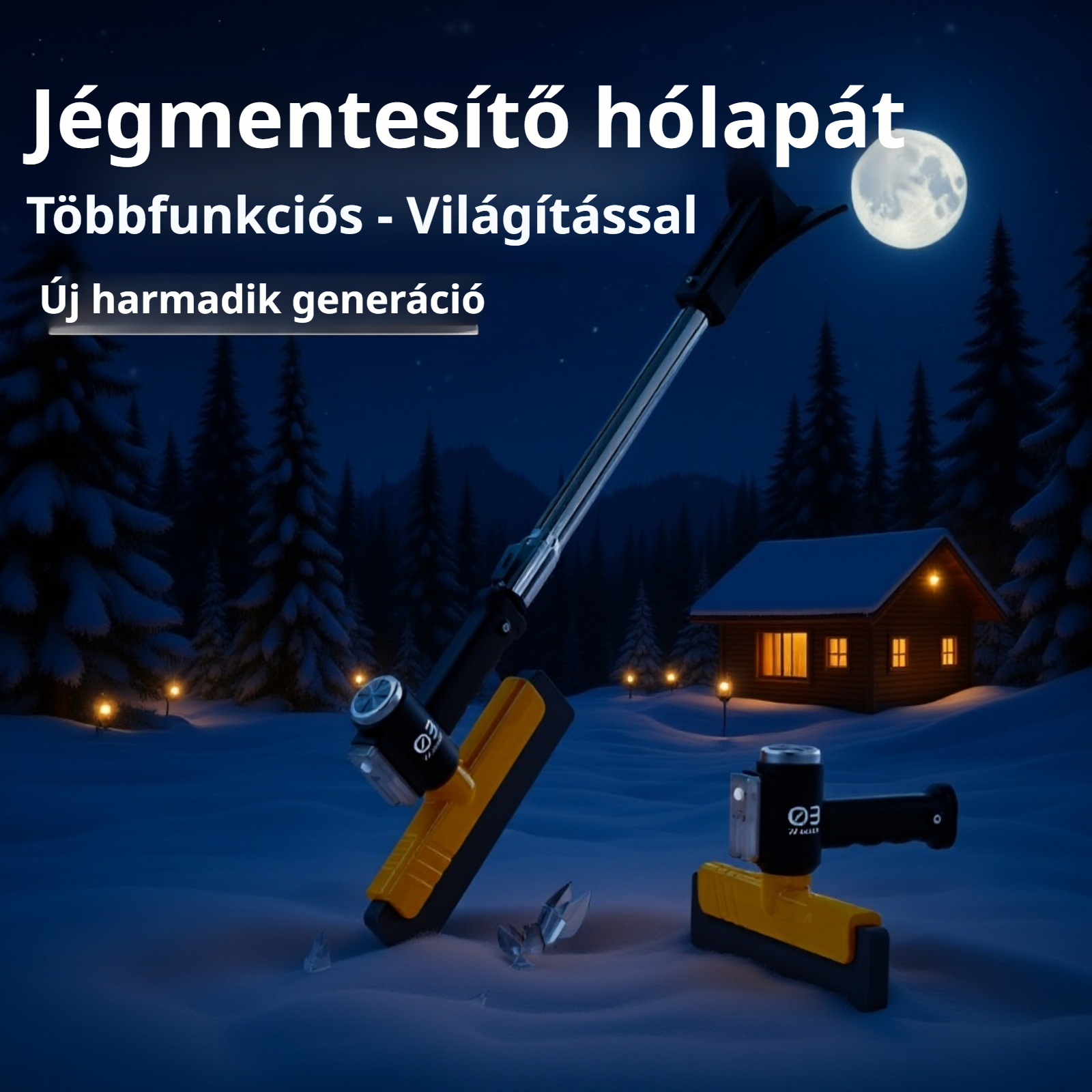 360°-ban forgatható autóüveg jégkaparó, amely nem károsítja a járművet