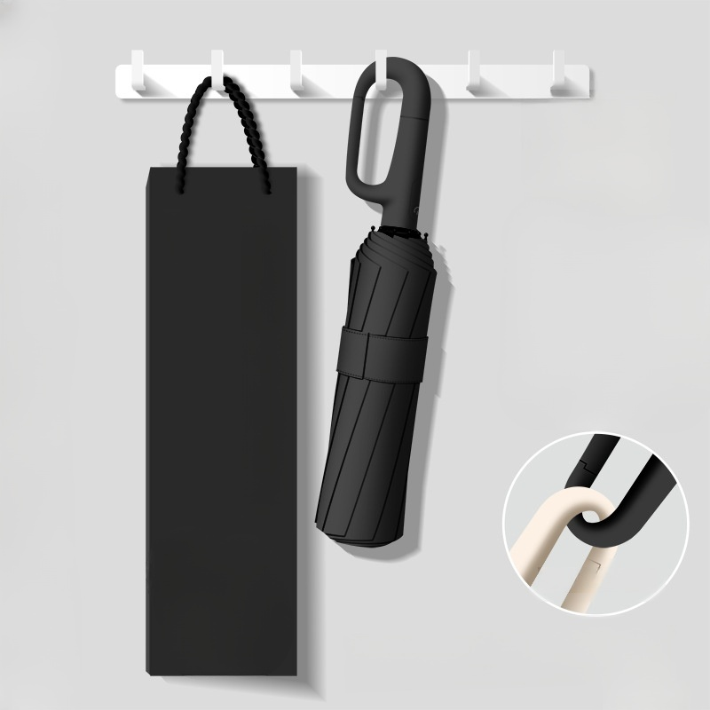 Vollautomatischer faltbarer Sonnenschutz-Regenschirm für Sonne und Regen mit Ringverschluss