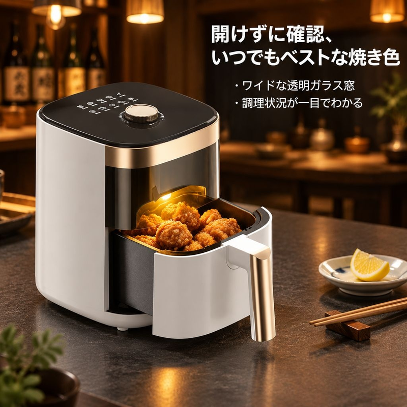 先科家庭用可視エアフライヤー 電気オーブン一体型