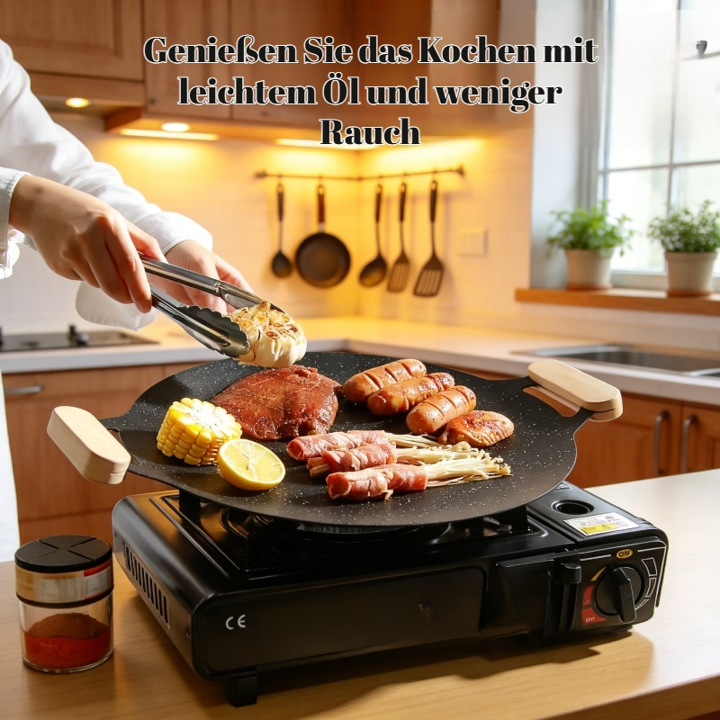 Outdoor Camping Tragbare Eisenplatte Bratpfanne