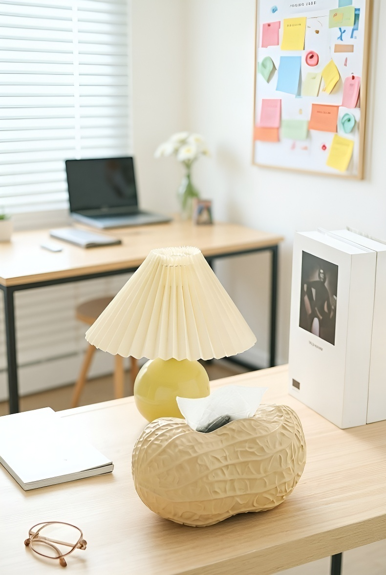 Porta pañuelos decorativo de cerámica maní en baño