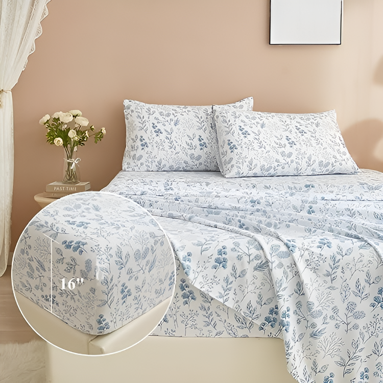 럭셔리 화이트 4피스 침구 세트